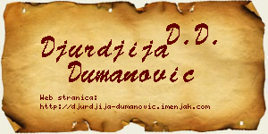 Đurđija Dumanović vizit kartica